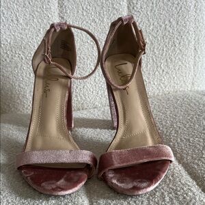 Lulu's Pink Velvet Heels